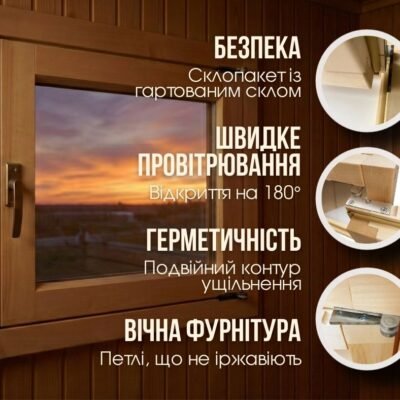 Вікно для сауни Tesli "Еко" 600х500